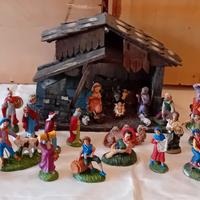 presepe vintage anni 50 in gesso