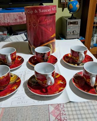 6/s tazzine caffè e 6 piattini espresso cup & sauc