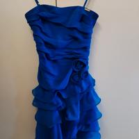 Vestito blu elegante Rinascimento con coprispalle