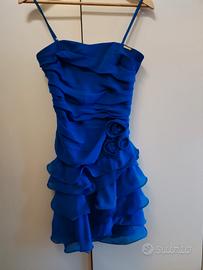 Vestito blu elegante Rinascimento con coprispalle