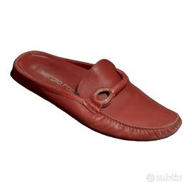 Mocassini sabot Sergio Rossi in morbida pelle ross