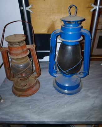 2 lampade a petrolio vintage