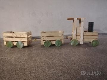 trenino fioriera in pallet