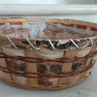 cesto portafrutta in corteccia e vimini 