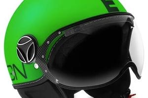 Casco Momo Design Fighter Fluo verde opaco e nero 