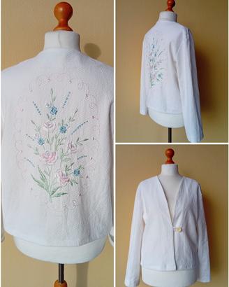 Giacchino handmade tessuto vintage ricamato 