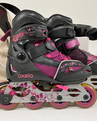 Roller Oxelo 34-37 + protezioni + borsa