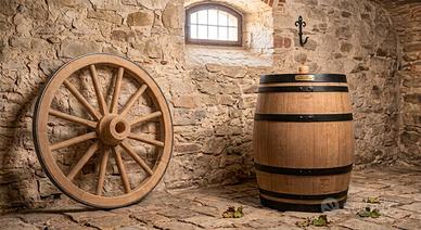 Ruote di carro nuove artigianali e botti