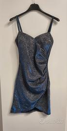 Abitino donna glitter blu/argento