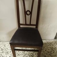 Sedie anni '20 stile decò in noce 