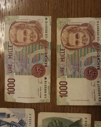 Banconote Lire Italia diecimila cinquemila mille 