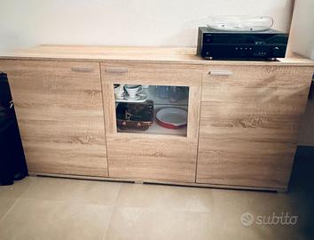 Soggiorno completo moderno parete+credenza+tavolo