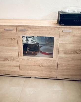 Soggiorno completo moderno parete+credenza+tavolo