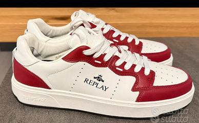 SNEAKERS REPLAY UOMO BIANCHE E ROSSE