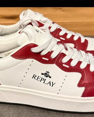 SNEAKERS REPLAY UOMO BIANCHE E ROSSE