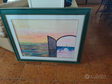 Quadro Nisi con cornice verde 100x80cm