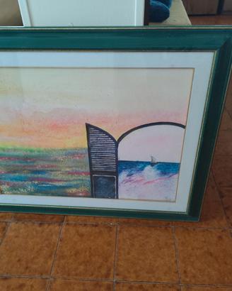 Quadro Nisi con cornice verde 100x80cm