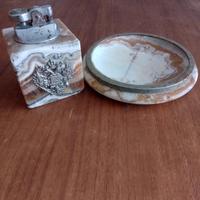 set vintage '70 accendino  e posacenere in onice