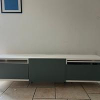 Tavolino TV  IKEA cm.180x40x50 bianco verde salvia