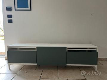 Tavolino TV  IKEA cm.180x40x50 bianco verde salvia