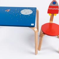 Set Tavolo e Sedia Legno Scratch Spazio Razzo