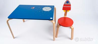 Set Tavolo e Sedia Legno Scratch Spazio Razzo