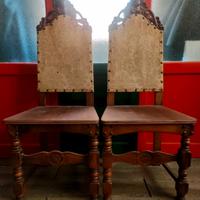 Sedie antiche legno viso angelo 