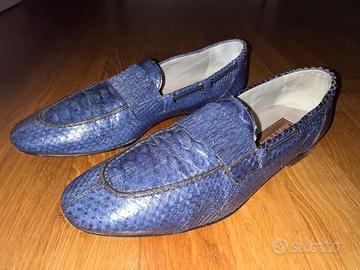 Cesare Paciotti mocassino in pitone blu