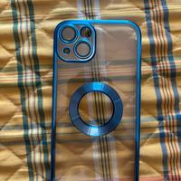 Cover iPhone 13 trasparente  blu con MagSafe