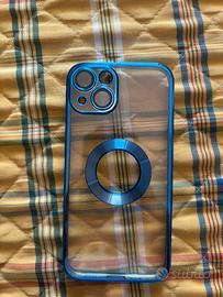 Cover iPhone 13 trasparente  blu con MagSafe