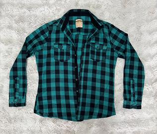 Camicia Flanella Quadri Verde/Nero XL Nuova