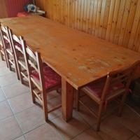 TAVOLO PER TAVERNA PANCA E SEDIE