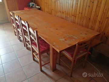 TAVOLO PER TAVERNA PANCA E SEDIE