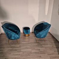 poltrone anni 70 con pouf