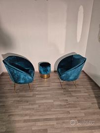 poltrone anni 70 con pouf
