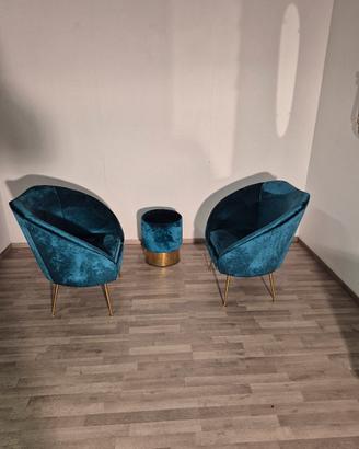 poltrone anni 70 con pouf