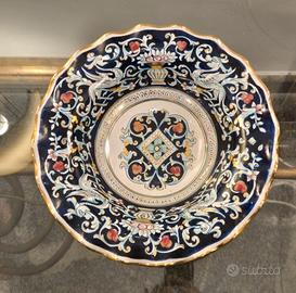 Piatto Murale Deruta Maiolica d'Epoca Oro e Fondo 