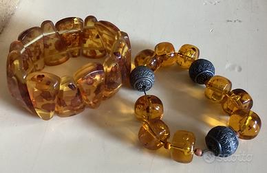 Set 2 bracciali effetto ambra vintage