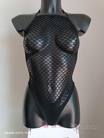 Body donna gotico elasticizzato sexy semitrasparen