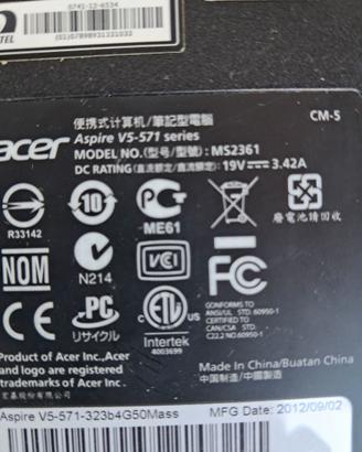Ricambi acer aspire v5-571