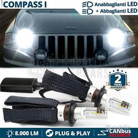 Kit LED H4 per Fari JEEP COMPASS Luci CANbus 6500K