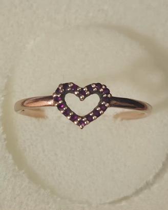 Anello cuore con  Rubini