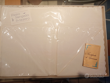 Lenzuolo matrimoniale pizzo sangallo