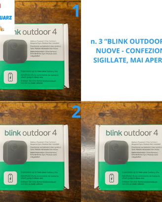 3x Blink Outdoor 4 Nuove HD WiFi Alexa 1080p