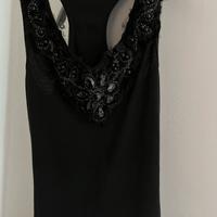 Canotta BBG nera con perline decorative