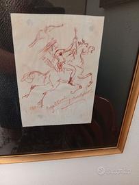 Giulio Falzoni amazzone disegno a china