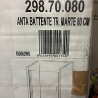 Anta battente vetro trasparente 80 cm