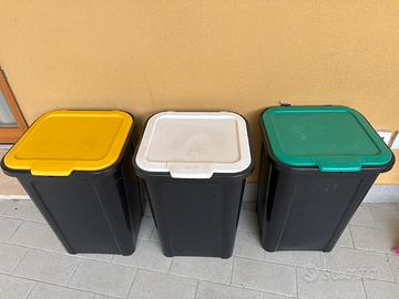 3 Secchi in plastica per differenziata