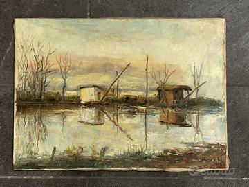 L. Borghi - Torbiera - Olio su Tela 1971
