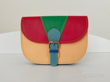 Borsa in pelle multicolore 